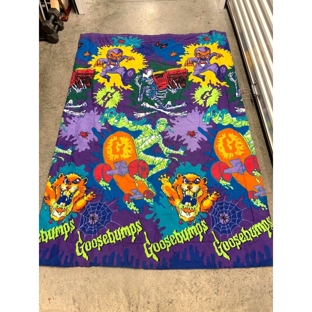 Vtg Goosebumps Comforter Twin Blanket Slappy Cuddles Mummy Parachute R.L Stine